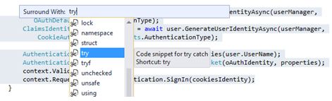  put few lines of code in try block